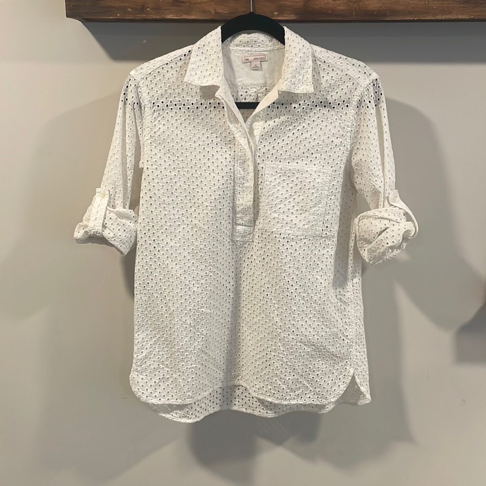 Gap white eyelet blouse